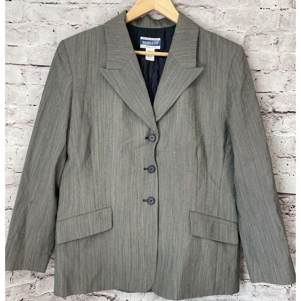 Vtg Pendleton Women's Blazer  14 Petite 100% Wool Career